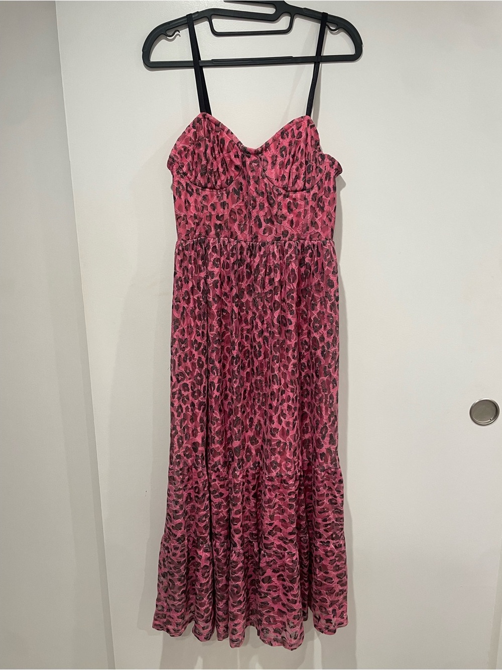 Pink Leopard Print Midi Dress by Betsey Johnson - Picture 2 of 7
